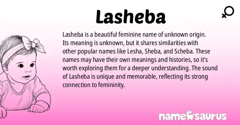 Infographic about Lasheba name meaning, Lasheba is a name from N/A origin(s).