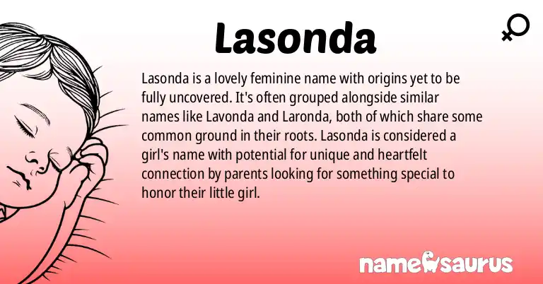 Infographic about Lasonda name meaning, Lasonda is a name from N/A origin(s).