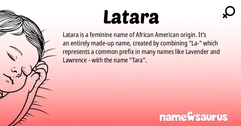 Infographic about Latara name meaning, Latara is a name from African American origin(s).