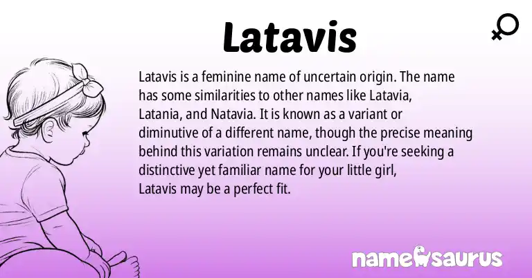 Infographic about Latavis name meaning, Latavis is a name from N/A origin(s).