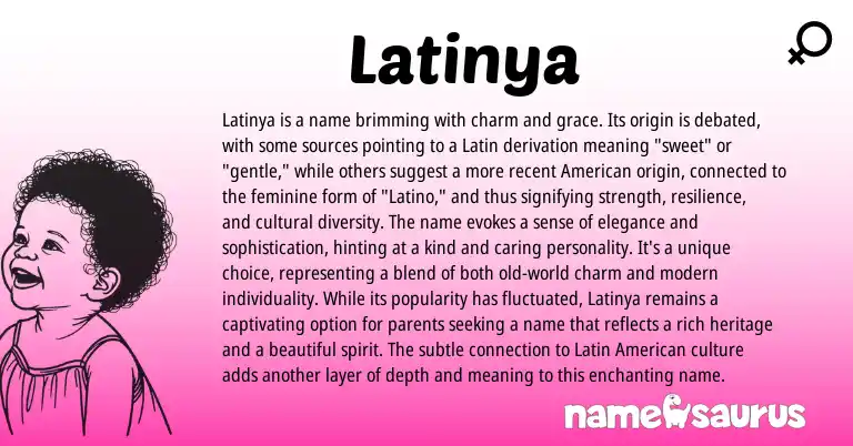 Infographic about Latinya name meaning, Latinya is a name from Latin origin(s).