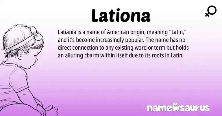Infographic about Lationa name meaning, Lationa is a name from American origin(s).