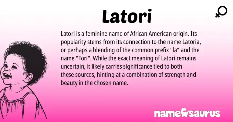 Infographic about Latori name meaning, Latori is a name from African American origin(s).