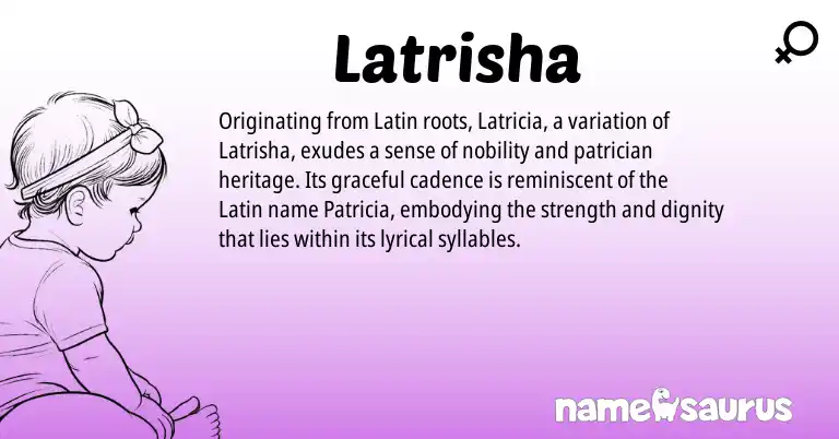 Infographic about Latrisha name meaning, Latrisha is a name from Latin origin(s).