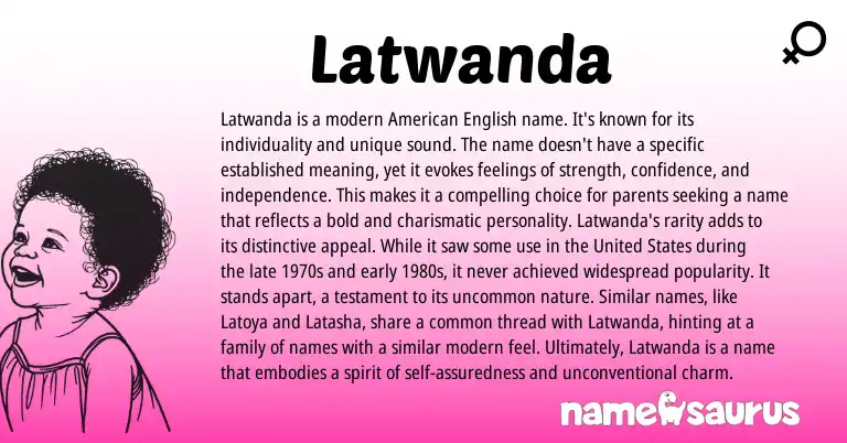 Infographic about Latwanda name meaning, Latwanda is a name from Other origin(s).