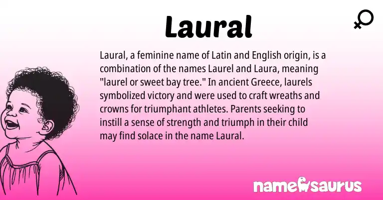 Infographic about Laural name meaning, Laural is a name from English, Latin, Greece origin(s).