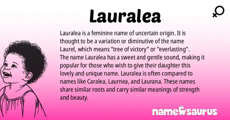 Infographic about Lauralea name meaning, Lauralea is a name from N/A origin(s).