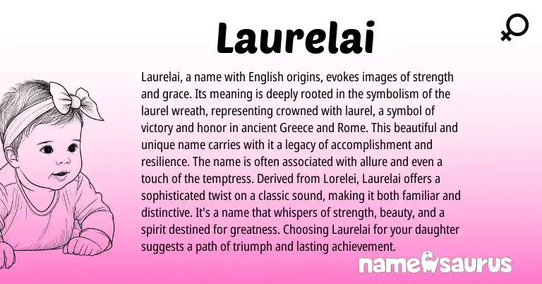 Infographic about Laurelai name meaning, Laurelai is a name from English origin(s).