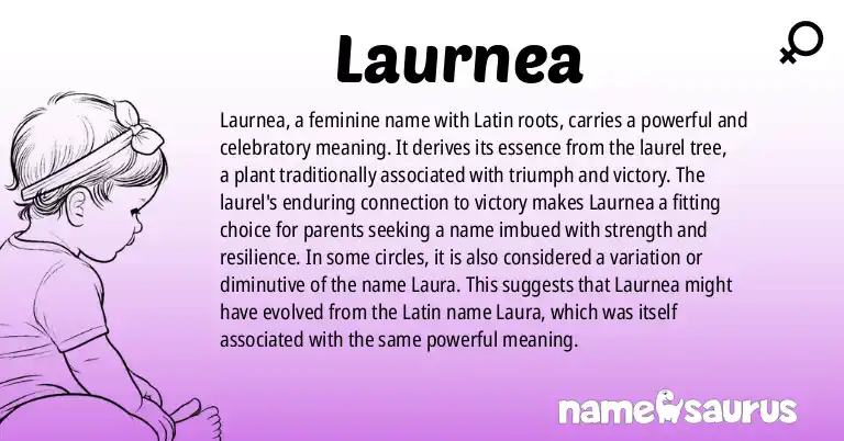 Infographic about Laurnea name meaning, Laurnea is a name from Latin origin(s).