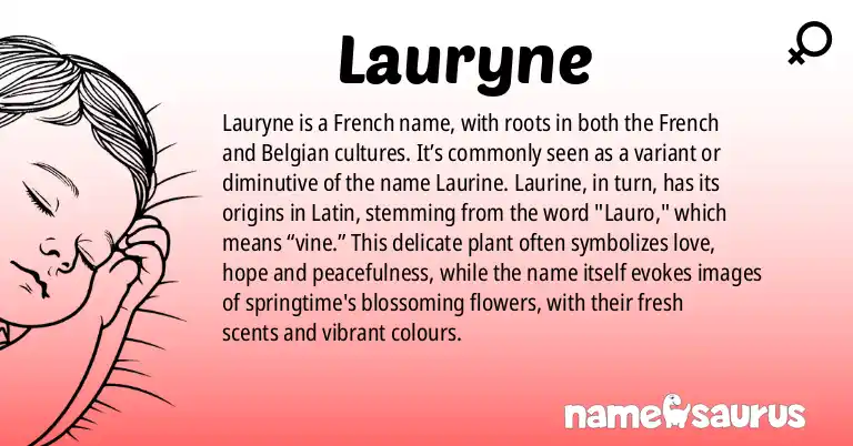 Infographic about Lauryne name meaning, Lauryne is a name from French, French (Belgian) origin(s).