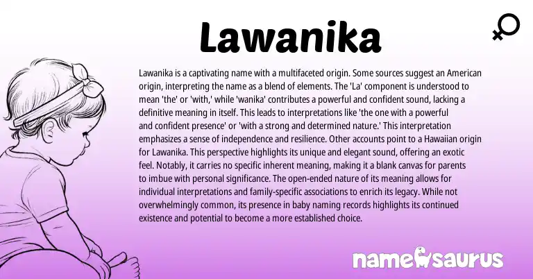 Infographic about Lawanika name meaning, Lawanika is a name from American origin(s).
