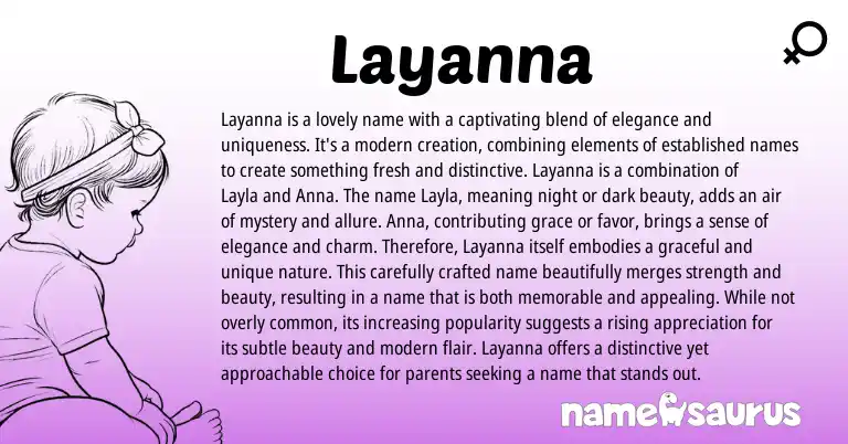 Infographic about Layanna name meaning, Layanna is a name from Hebrew, Other origin(s).