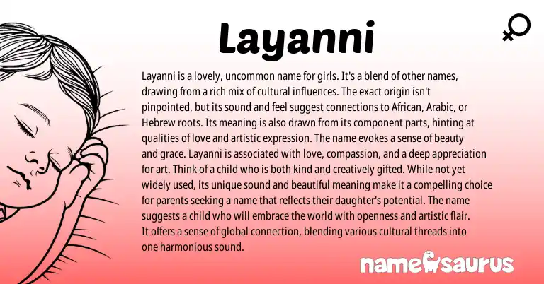 Infographic about Layanni name meaning, Layanni is a name from Other origin(s).