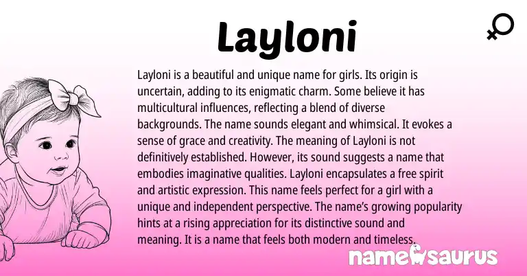 Infographic about Layloni name meaning, Layloni is a name from Other origin(s).