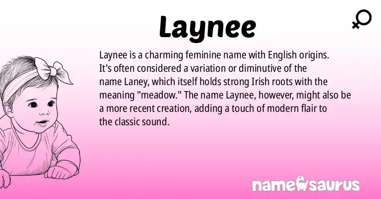 Infographic about Laynee name meaning, Laynee is a name from English origin(s).