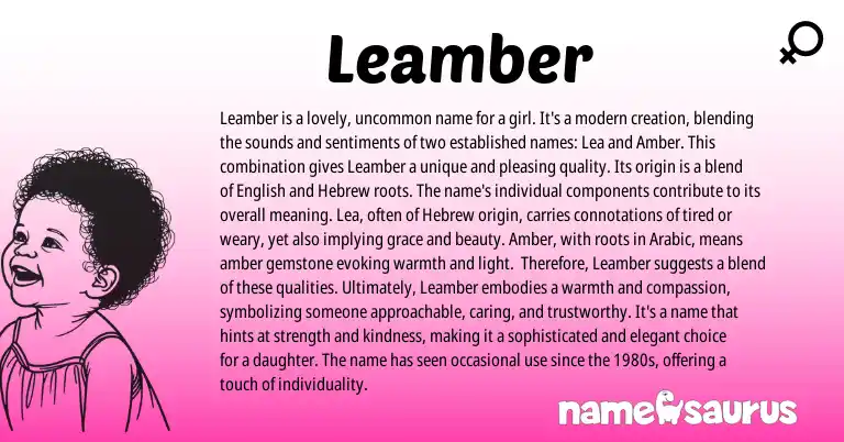 Infographic about Leamber name meaning, Leamber is a name from Other origin(s).