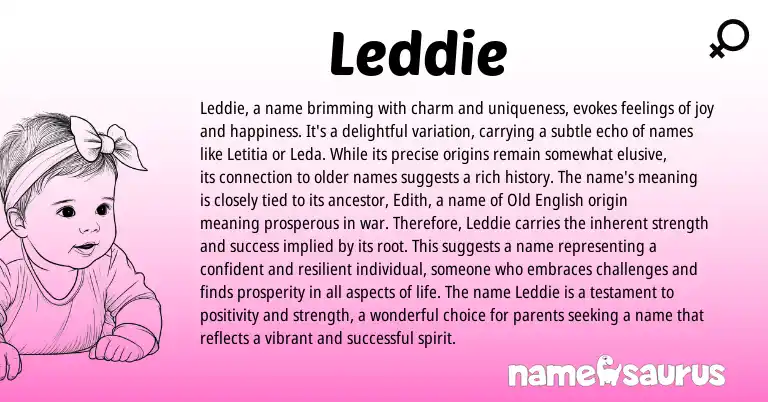 Infographic about Leddie name meaning, Leddie is a name from English origin(s).