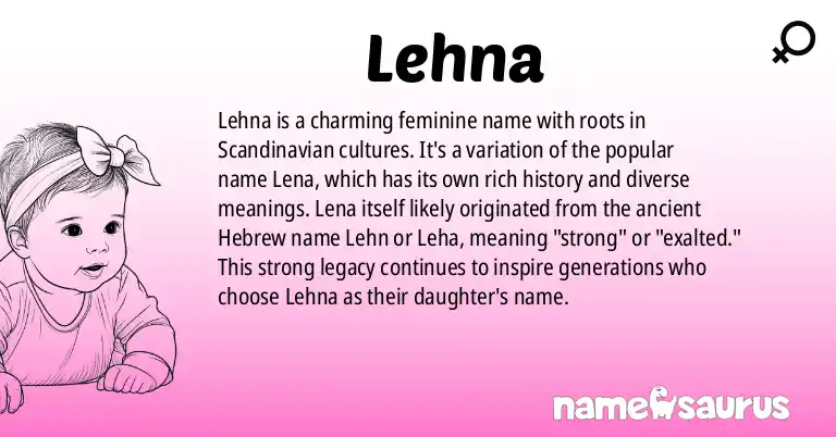 Infographic about Lehna name meaning, Lehna is a name from Swedish, Danish origin(s).