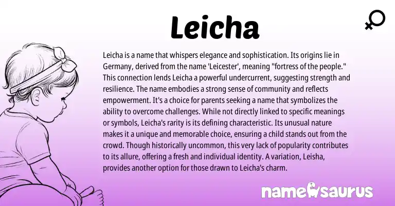 Infographic about Leicha name meaning, Leicha is a name from Other origin(s).