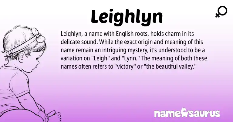 Infographic about Leighlyn name meaning, Leighlyn is a name from English (American) origin(s).