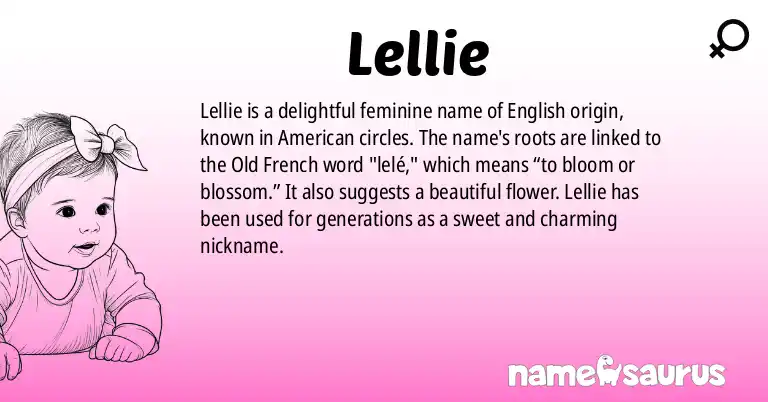 Infographic about Lellie name meaning, Lellie is a name from English (American) origin(s).