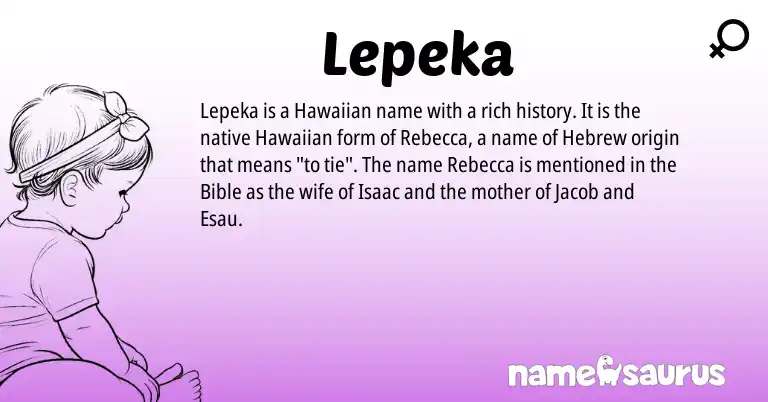 Infographic about Lepeka name meaning, Lepeka is a name from Hawaiian, Hebrew origin(s).