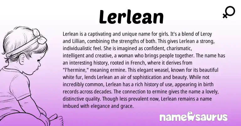 Infographic about Lerlean name meaning, Lerlean is a name from English origin(s).