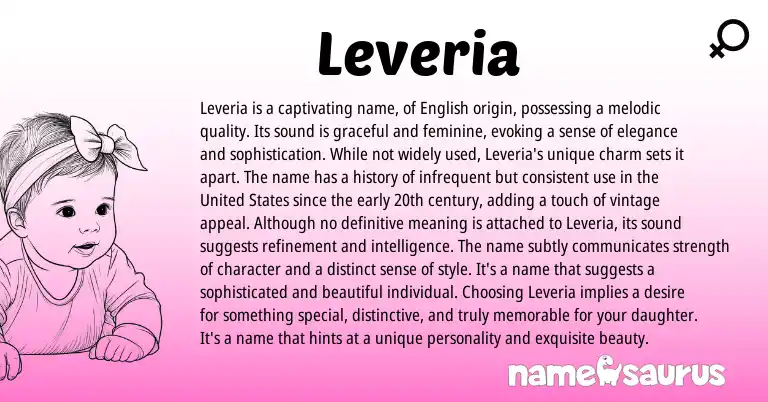 Infographic about Leveria name meaning, Leveria is a name from Other origin(s).