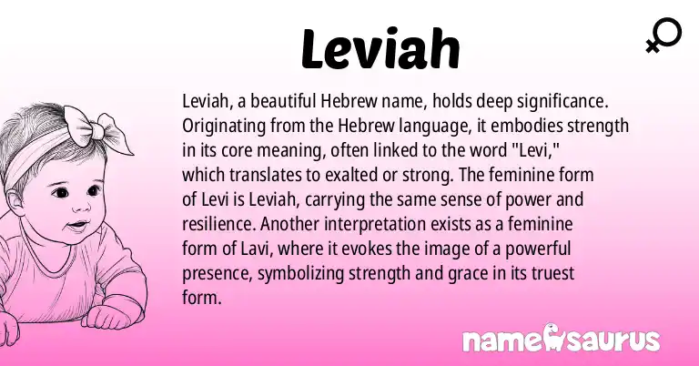 Infographic about Leviah name meaning, Leviah is a name from Hebrew origin(s).