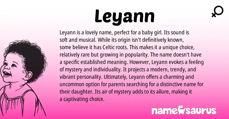 Infographic about Leyann name meaning, Leyann is a name from Other origin(s).