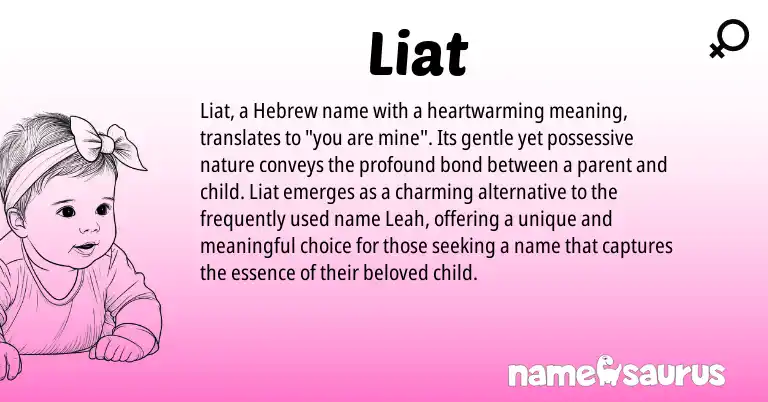Infographic about Liat name meaning, Liat is a name from Hebrew origin(s).