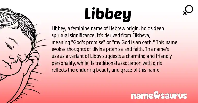 Infographic about Libbey name meaning, Libbey is a name from Hebrew origin(s).