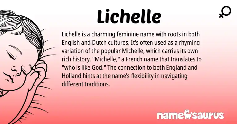 Infographic about Lichelle name meaning, Lichelle is a name from English, Dutch origin(s).