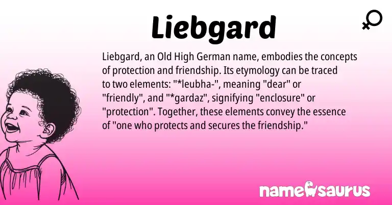 Infographic about Liebgard name meaning, Liebgard is a name from Old High German origin(s).