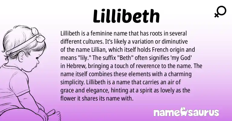 Infographic about Lillibeth name meaning, Lillibeth is a name from Various origin(s).