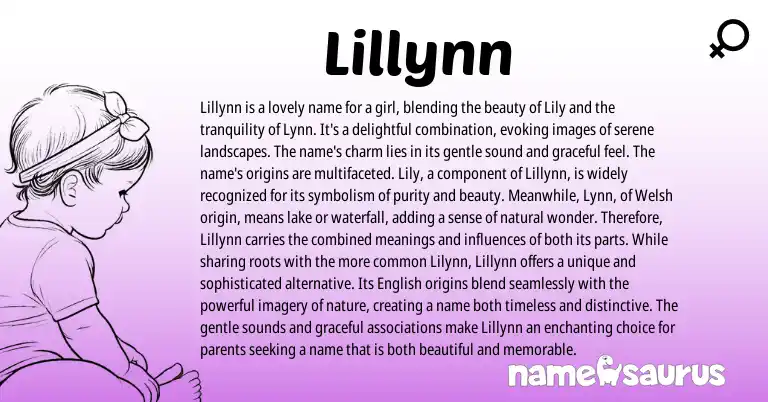 Infographic about Lillynn name meaning, Lillynn is a name from Welsh, English origin(s).