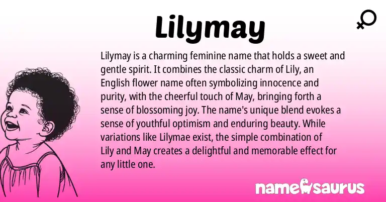 Infographic about Lilymay name meaning, Lilymay is a name from English origin(s).