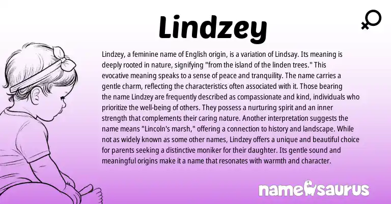 Infographic about Lindzey name meaning, Lindzey is a name from English origin(s).
