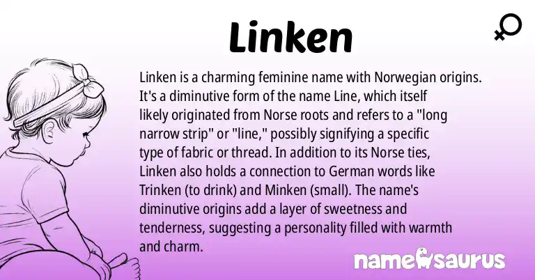 Infographic about Linken name meaning, Linken is a name from Norwegian origin(s).