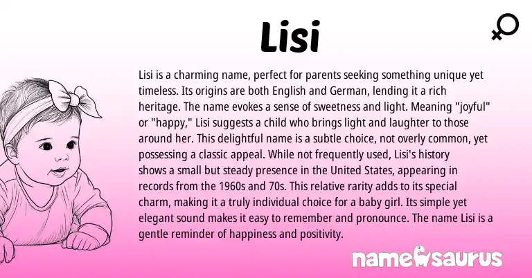 Infographic about Lisi name meaning, Lisi is a name from Other origin(s).