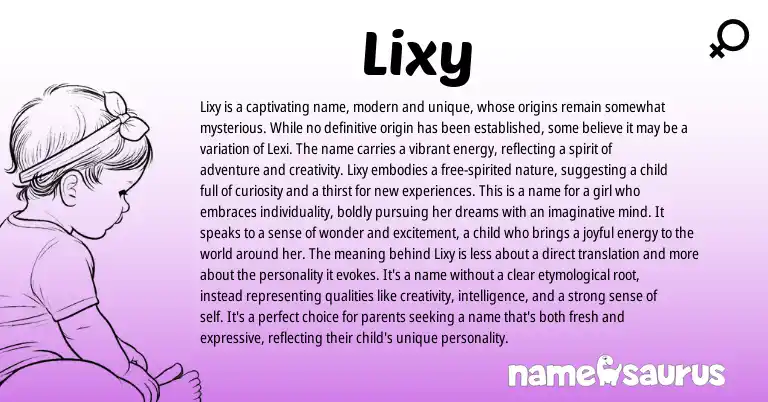 Infographic about Lixy name meaning, Lixy is a name from Other origin(s).