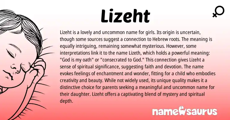 Infographic about Lizeht name meaning, Lizeht is a name from Other origin(s).