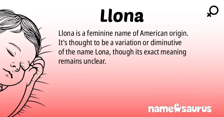 Infographic about Llona name meaning, Llona is a name from American origin(s).