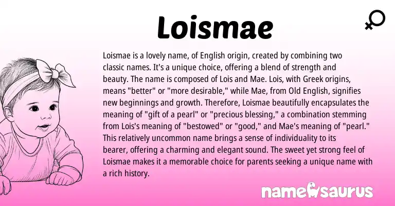 Infographic about Loismae name meaning, Loismae is a name from English origin(s).