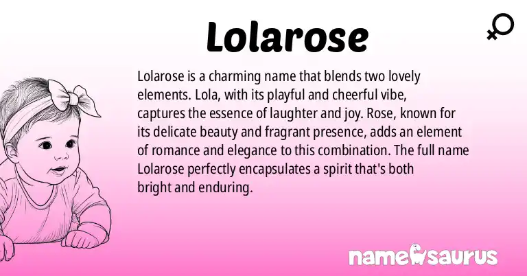 Infographic about Lolarose name meaning, Lolarose is a name from N/A origin(s).