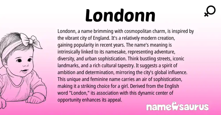 Infographic about Londonn name meaning, Londonn is a name from English origin(s).