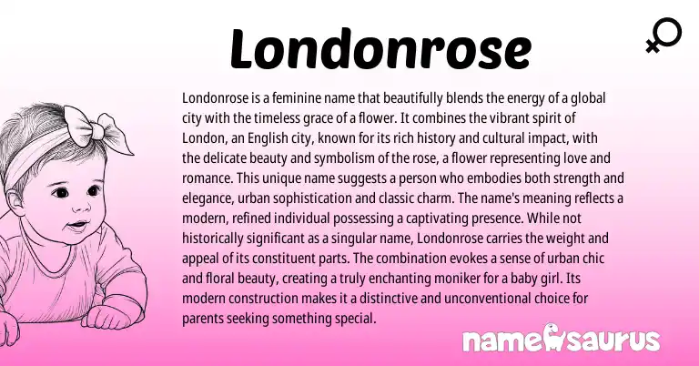 Infographic about Londonrose name meaning, Londonrose is a name from English, Romance origin(s).