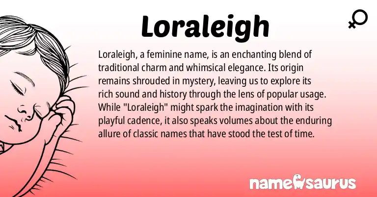 Infographic about Loraleigh name meaning, Loraleigh is a name from N/A origin(s).