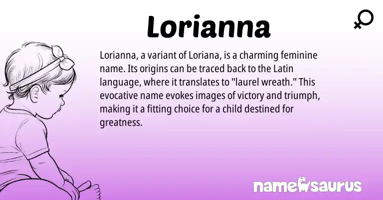 Infographic about Lorianna name meaning, Lorianna is a name from Latin origin(s).