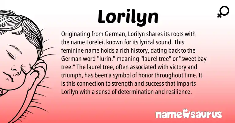 Infographic about Lorilyn name meaning, Lorilyn is a name from German origin(s).